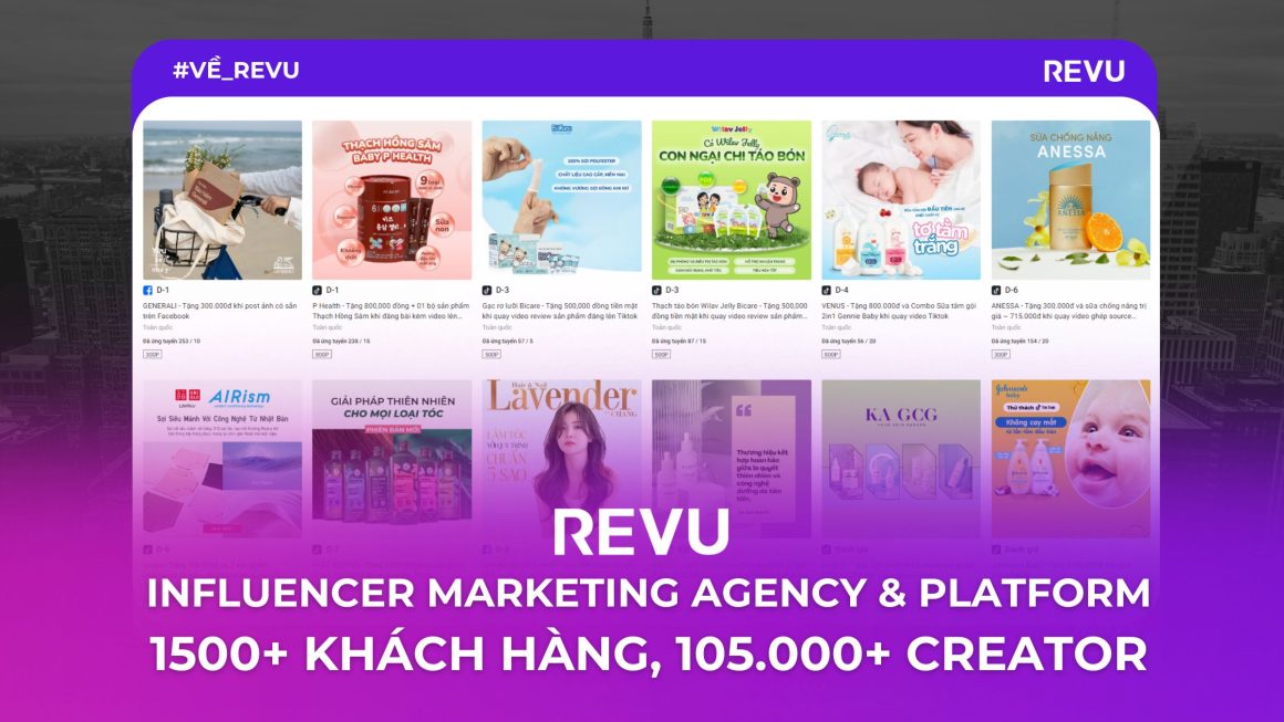 REVU – Influencer Marketing Platform với 105.000+ Influencer
