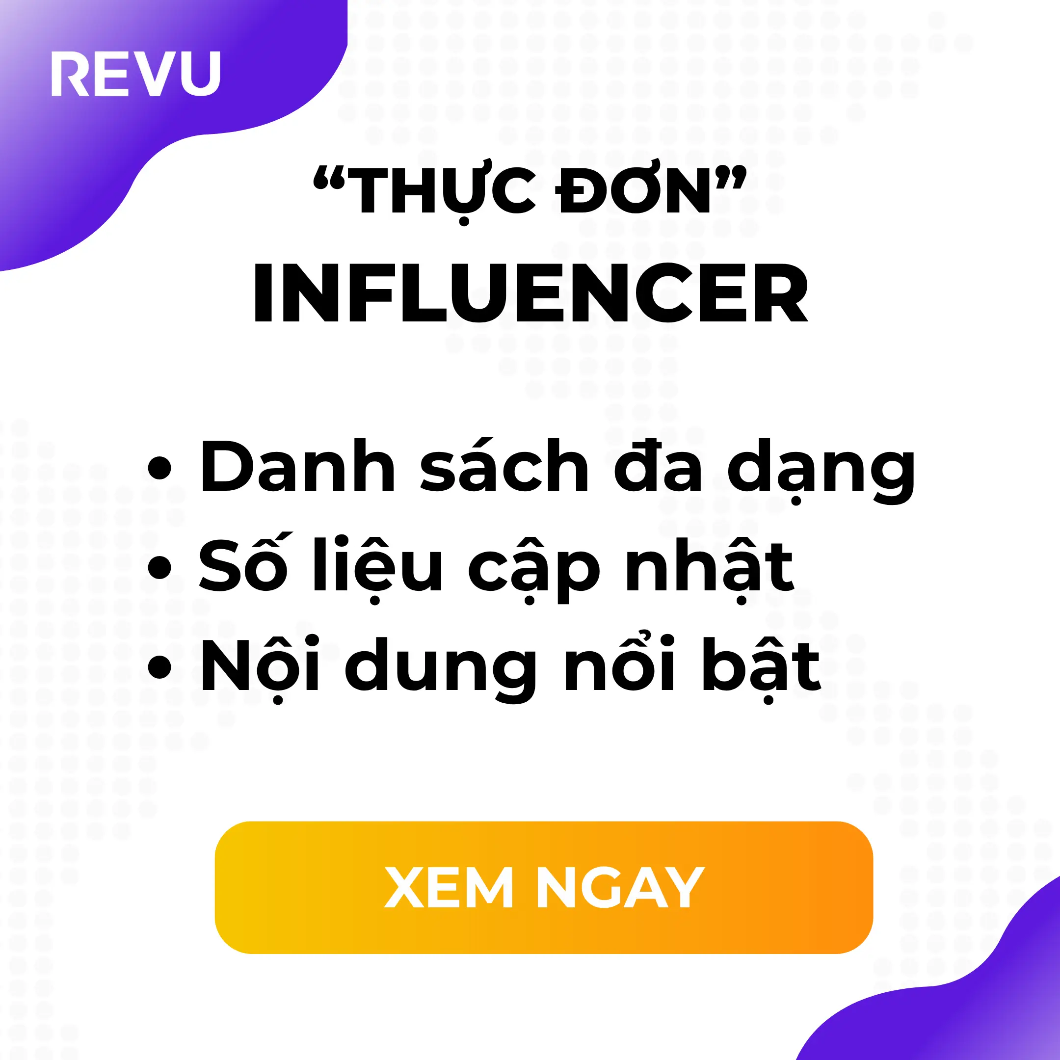 banner vuông influencer menu