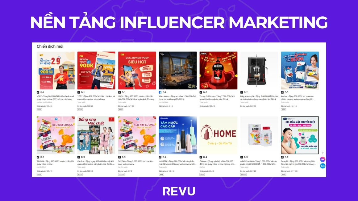 REVU – Nền tảng Tuyển KOL đáng tin cậy tại Việt Nam