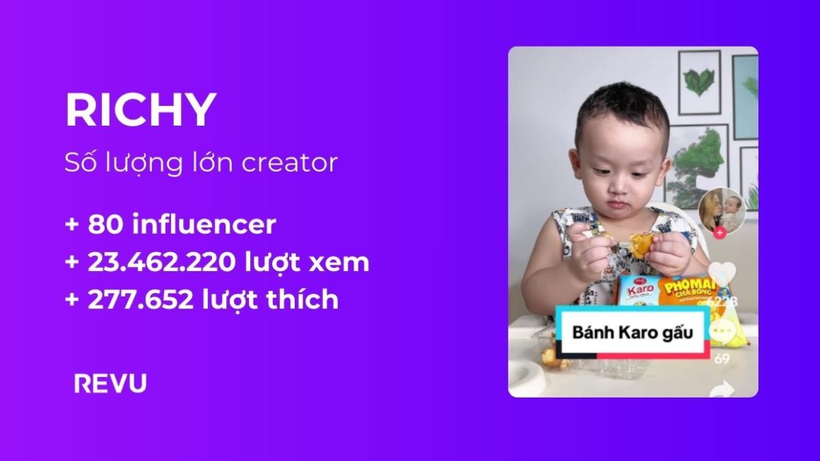 Richy x REVU: Bánh Gấu Karo phủ sóng TikTok qua micro mom influencer
