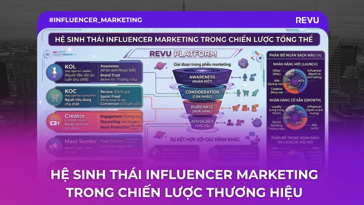 Vai trò của Influencer Marketing trong chiến lược tổng thể của thương hiệu 2026: Góc nhìn hệ thống từ REVU