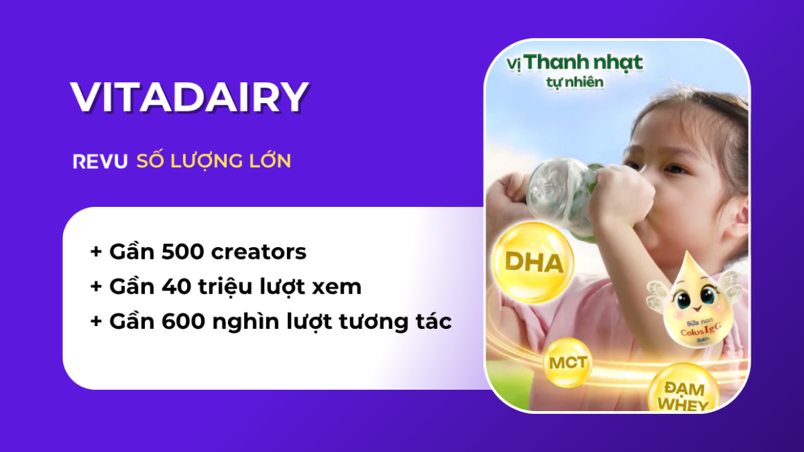 VitaDairy x REVU: Chiến dịch Influencer Marketing đa tầng với gần 500 creators và 40 triệu lượt xem