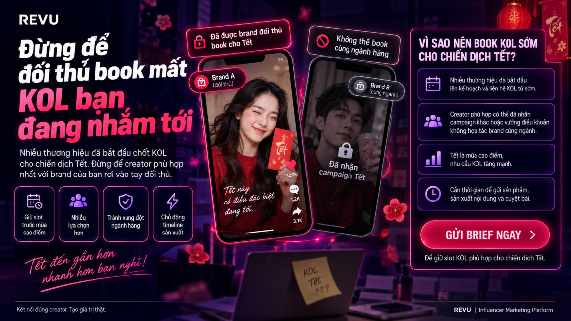 Đừng để đối thủ book mất KOL bạn đang nhắm tới trong mùa Tết